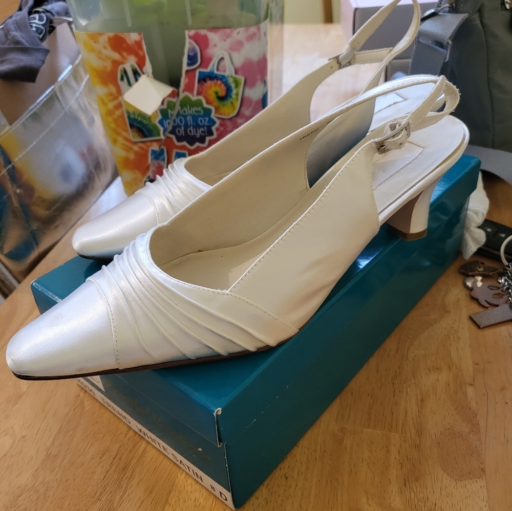 White Satin shoes